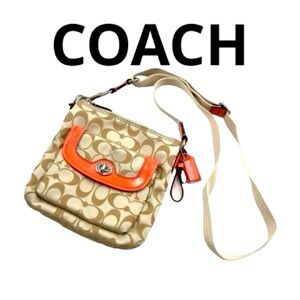 Coach Beige and Orange Crossbody Bag